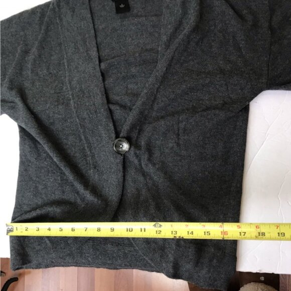 Ann Taylor Y2K Wool Round Hem Ballon Sleeve Cardigan Sweater Top Button Oversize - Picture 11 of 12